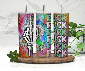 F*ck everything floral leaopard Tumbler