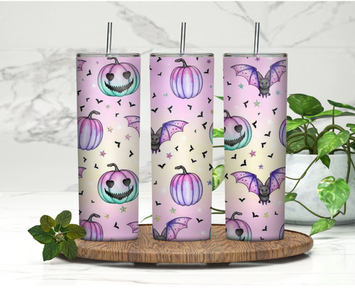 Pumpkin and bat Tumbler