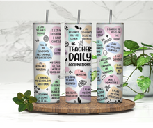 Load image into Gallery viewer, Teachers daily affirmations Tumbler