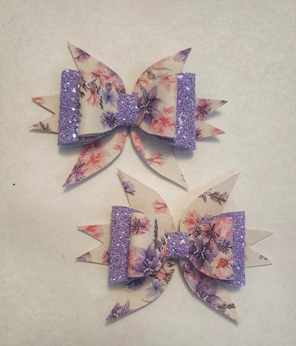 Purple floral bow