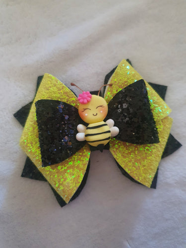 Bee happy clay bow