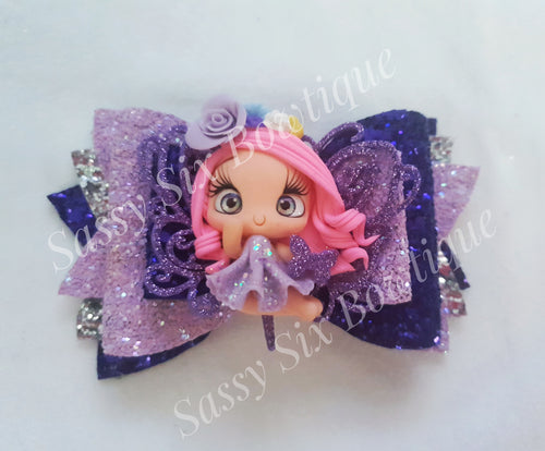 Purple fairy clay bow