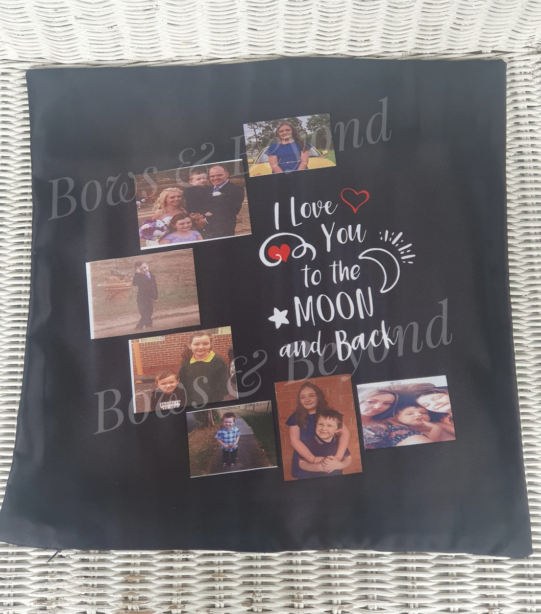 I Love You To The Moon And Back 7 photo panel Cushion cover