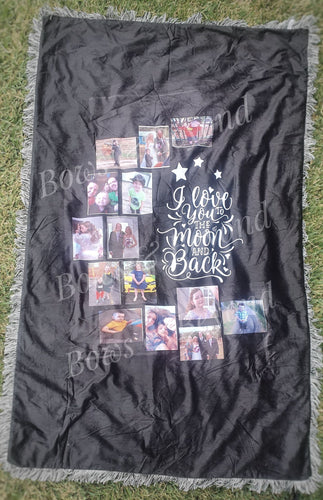 I Love You To The Moon And Back 14 Photo Panel Throw Blanket