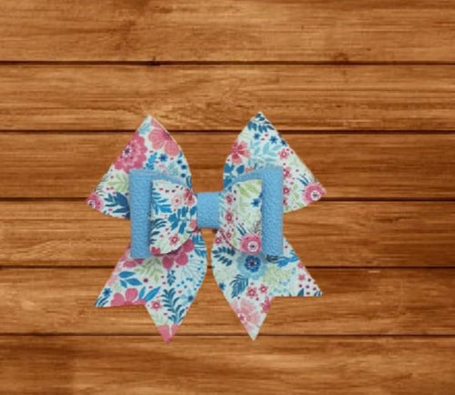Blue floral Summer bow
