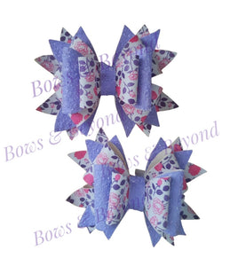 Purple floral bow