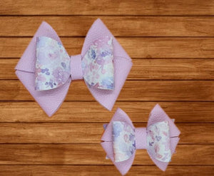 Purple floral Serenity bow