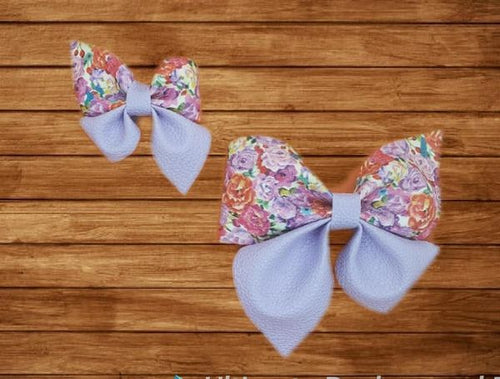 Purple Floral Torrie-jane bow